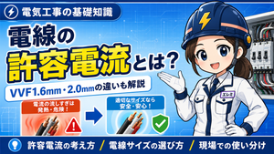 電線の許容電流とは？VVF1.6mm・2.0mmの違いを電気工事士向けに解説